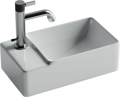 Раковина из сантехнического фарфора Ceramica Nova ELEMENT CN5046 40х20 подвесная цвет белый 1 отверстие под смеситель - фото 2