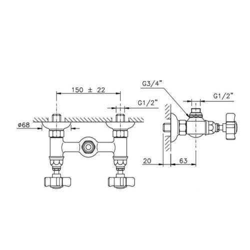 Смеситель для душа Nicolazzi Dames Anglaises 1425BZ18 настенный бронза - фото 2