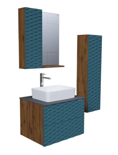 Зеркало-шкаф Grossman Альба 206502 70х80 подвесной цвет зеленый/бежевый - фото 2