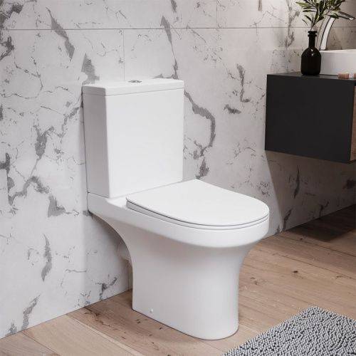 Унитаз напольный с бачком Damixa Skyline DX35C8600SC белый с сиденьем микролифт безободковый каскадный смыв - фото 3