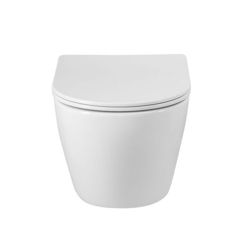 Унитаз подвесной BelBagno SFERA-R BB046CHR/SC белый с сиденьем микролифт безободковый каскадный смыв - фото 5