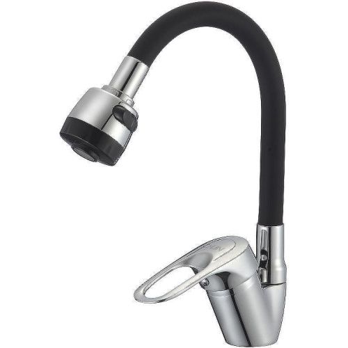 Смеситель для кухни D-Lin D150628-1T на мойку черный/хром - фото 2
