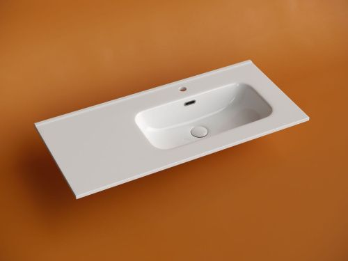 Раковина из сантехнического фарфора Ceramica Nova ELEMENT CN7003R 100х50 накладная цвет белый 1 отверстие под смеситель - фото 3