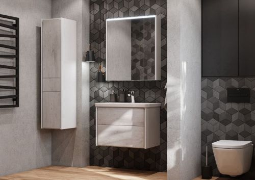 Шкаф-пенал Roca Ronda ZRU9303005 30х140 подвесной цвет серый/белый - фото 3