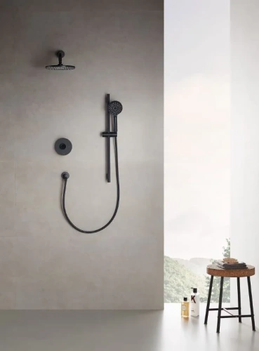 Душевая система Arrow AG3732MB-1 встраиваемая в стену цвет черный с термостатом - фото 5