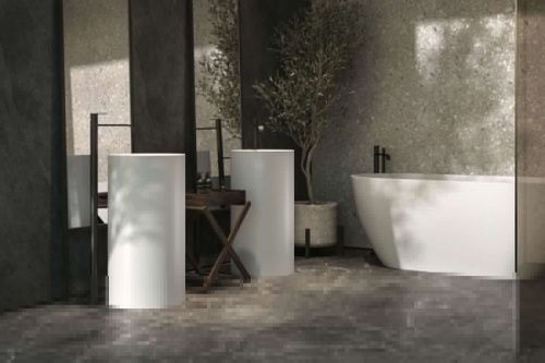 Раковина из искусственного камня Holbi ANDROMEDA 2.02.019.44.4 40х40 напольная цвет серый - фото 3