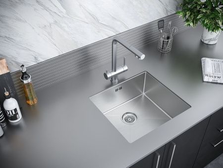 Кухонная мойка Paulmark GERBERG 48 UNI PM214844-BS 45х40 цвет нержавеющая сталь поверхность брашированная