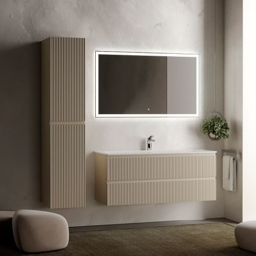 Тумба под раковину Sancos SNOB R SNR120CE 120х40 подвесная цвет бежевый - фото 4