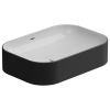 Раковина керамическая GSG Ceramic Design Easy EALAVTP60BI000/003 60х40 накладная цвет белый/черный без отверстий под смеситель