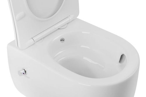 Унитаз подвесной Abber Bequem AC1104TNS белый с сиденьем микролифт безободковый смыв торнадо - фото 4