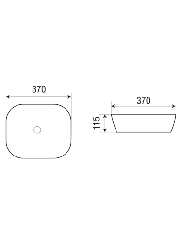 Раковина из сантехнического фаянса WeltWasser WW SK 10000004527 40 см накладная цвет черный без отверстий под смеситель - фото 2