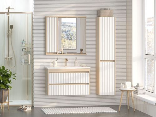 Зеркало-шкаф Brevita Balaton BAL-04090-03-01Л 90х80 подвесной цвет белый/бежевый - фото 5