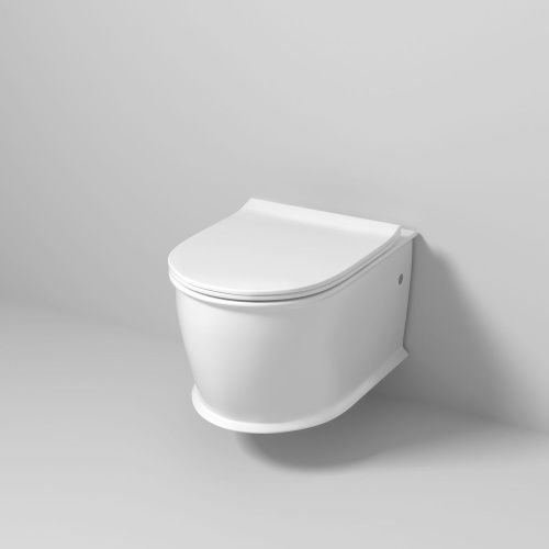 Унитаз подвесной Grossman Retro GR-4482S белый с сиденьем микролифт безободковый каскадный смыв - фото 2