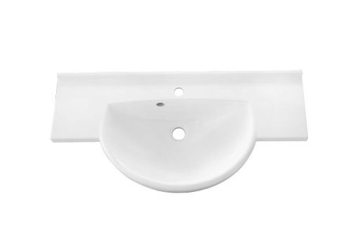 Раковина из искусственного камня Эстет Куба ФР-00014941 90х40 накладная цвет белый 1 отверстие под смеситель - фото 2