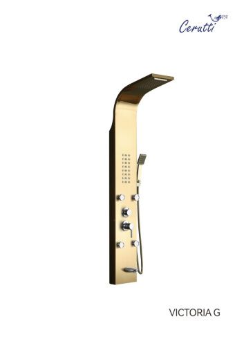 Душевая панель Cerutti SPA CT9978 настенная цвет золото - фото 2