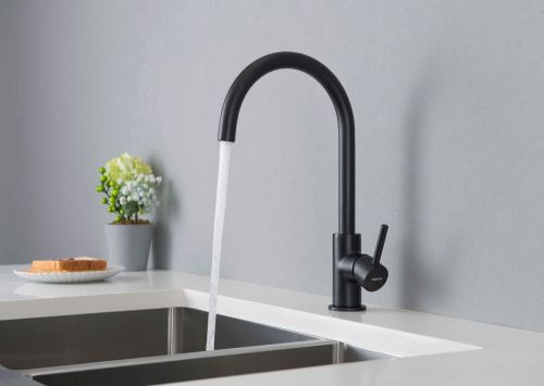 Смеситель для кухни Aquatek ЕВРОПА AQ1382MB на мойку черный - фото 5