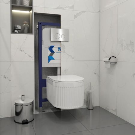 Клавиша смыва механическая Teymi Lina T70104 цвет нержавеющаясталь