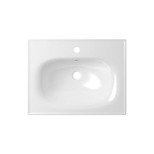 Раковина из сантехнического фарфора Lavinia Boho Bathroom Sink 33312010 60х50 встраиваемая цвет белый 1 отверстие под смеситель - фото 4