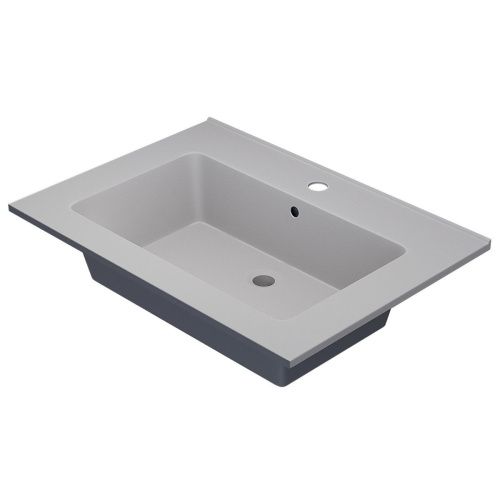 Раковина из искусственного камня Uperwood Parma Quartz 291003001 70х50 полувстраиваемая цвет белый - фото 5