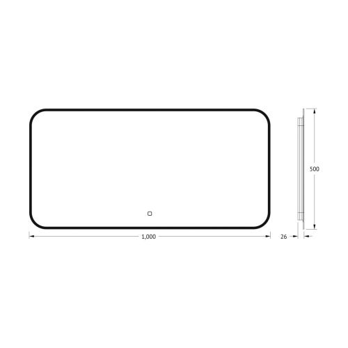 Зеркало с подсветкой Defesto AURA DF 2965SH 100х50 подвесное - фото 2