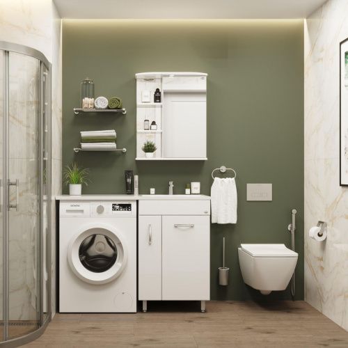 Тумба под раковину Onika Нави 106021 60х50 напольная цвет белый - фото 4