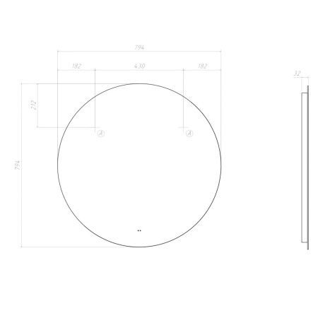 Зеркало с подсветкой Vigo Otti 85 80х80