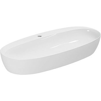 Раковина из сантехнического фаянса Azzurra ELEGANCE ELLA090440CMBI/(ECI90M bi)*1 90х40 накладная цвет белый 1 отверстие под смеситель