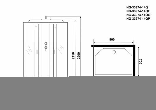 Душевая кабина Niagara Classic 339744QP 90х70 прямоугольная с крышей ориентация универсальная - фото 4