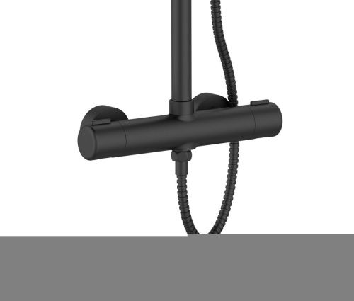 Душевая стойка Orange Thermo T02S3-912b настенная цвет черный с термостатом - фото 3