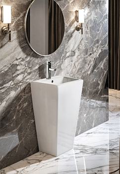 Раковина из сантехнического фарфора Cerutti SPA CT7663 40х40 напольная цвет белый 1 отверстие под смеситель