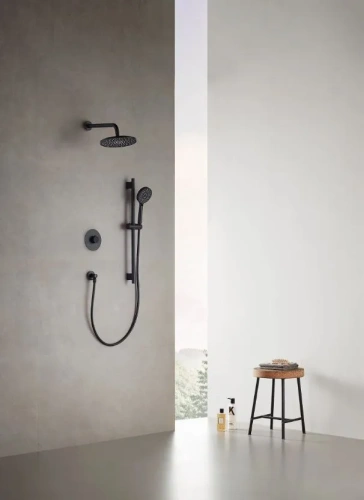 Душевая система Arrow AG3732MB-1 встраиваемая в стену цвет черный с термостатом - фото 4