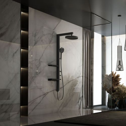 Душевая стойка Vincea Inspire VSFS-3I11MB настенная цвет черный