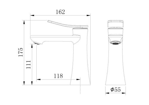 Смеситель Grossman Advans 510.K35.09.420 на раковину графит - фото 5