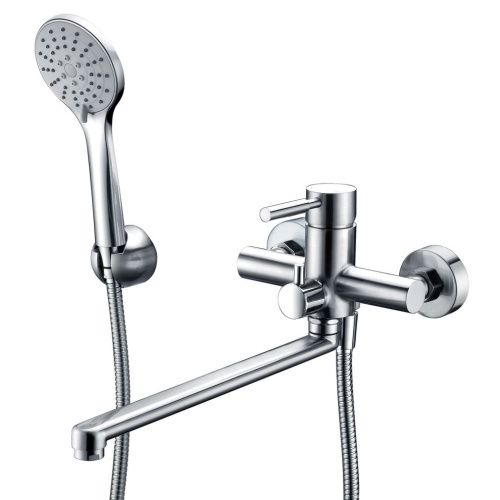 Смеситель для ванны и душа Wasserkraft Main 4100 4102L настенный хром - фото 5