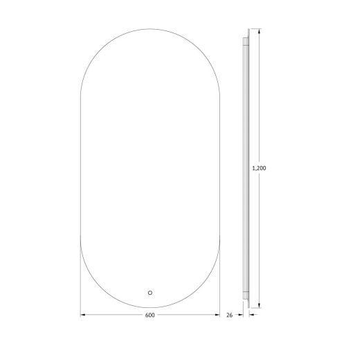 Зеркало с подсветкой Defesto OPTI DF 2906S 60х120 подвесное - фото 2