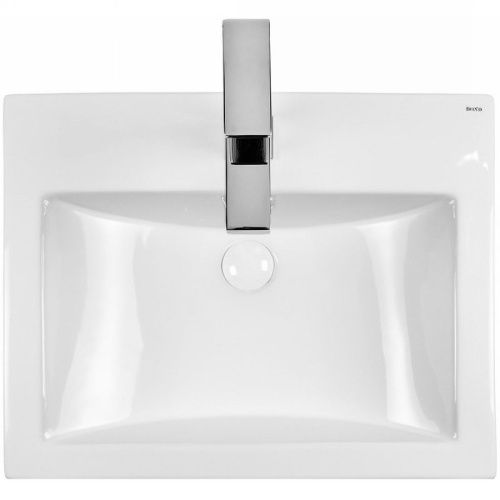 Раковина из сантехнического фарфора Bond Cube S11-540 50х40 встраиваемая цвет белый 1 отверстие под смеситель - фото 3