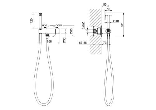 Гигиенический душ Aquatek ОБЕРОН AQ1027CR хром с термостатом - фото 5