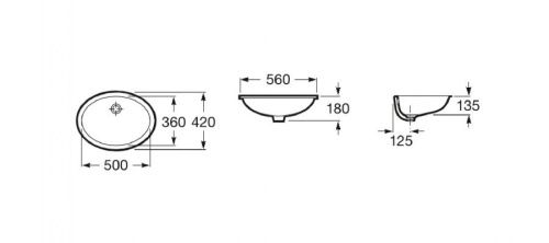Раковина Roca Berna 7327871001 60х40 встраиваемая цвет белый - фото 2