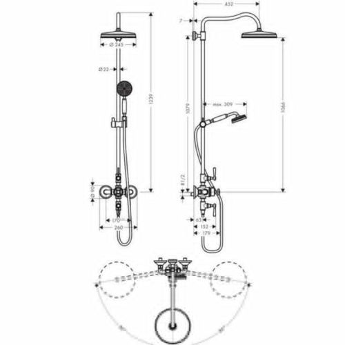 Душевая стойка Axor Montreux 16572820 настенная цвет никель - фото 2