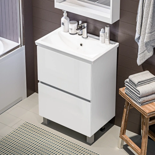 Тумба с раковиной 1MarKa Aris Ц0000033275 70х50 напольная цвет белый - фото 4