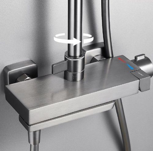 Душевая стойка Belz B672 B24672-3 настенная цвет оружейная сталь - фото 5