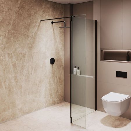 Душевая перегородка RGW Walk In 351005123-14 120х195 стекло прозрачное профиль черный