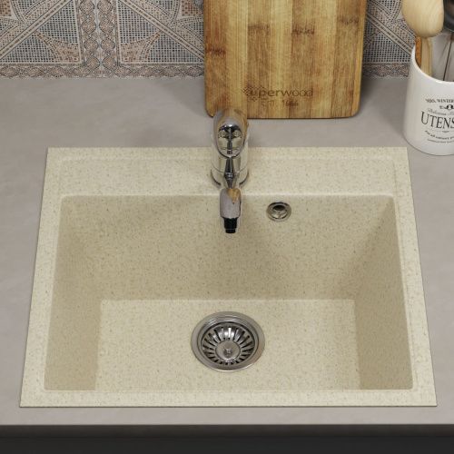 Кухонная мойка Uperwood ECON UPD-408 4910201232 50х40 цвет бежевый поверхность матовая - фото 3