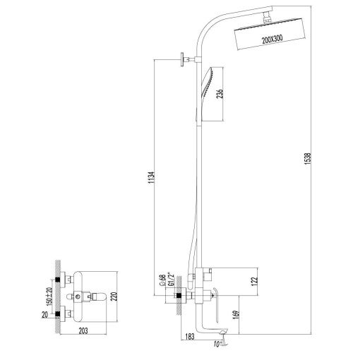 Душевая стойка LeMark Melange LM4962CW настенная цвет белый/хром - фото 2