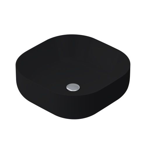 Раковина из сантехнического фарфора Am.Pm Func M8FWCC30430BM 40х40 накладная цвет черный без отверстий под смеситель - фото 2