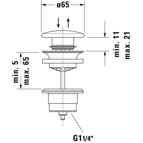 Донный клапан для раковины Duravit 50790000 белый - фото 2