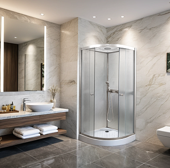 Душевая кабина Parly Frost F811 80х80 четверть круга с крышей ориентация универсальная