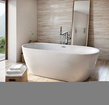 Ванна акриловая Cerutti SPA CT10509 170х75 отдельностоящая овальная с ножками