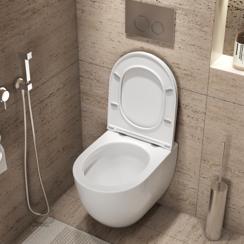 Унитаз подвесной Grossman Торнадо GR-4411SQC белый с сиденьем микролифт безободковый смыв торнадо - фото 4