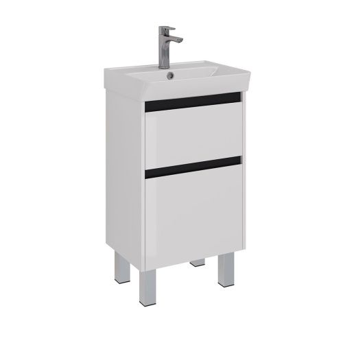 Тумба под раковину LeMark Combi LM03C50T-black 50х30 напольная цвет белый - фото 5